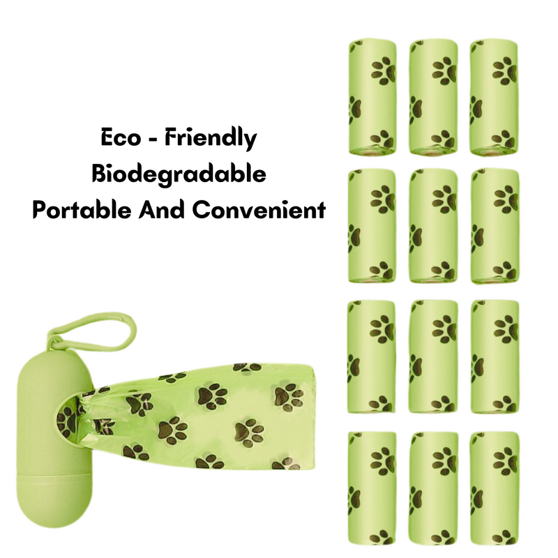 Biodegradable Dog Poop Bags - Scented, w/ Dispenser