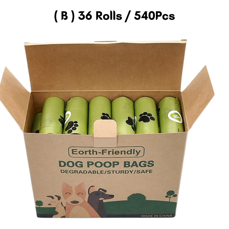 Biodegradable Dog Poop Bags - Scented, w/ Dispenser