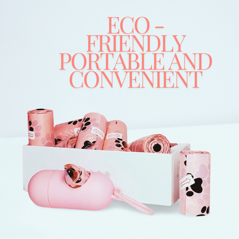 Eco-Friendly Dog Poop Bags w/ Dispenser