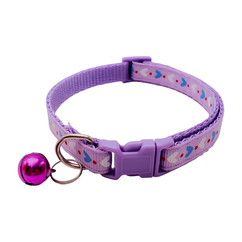 Cat Collar - Colorful Cartoon Print with Bell | Adjustable Nylon