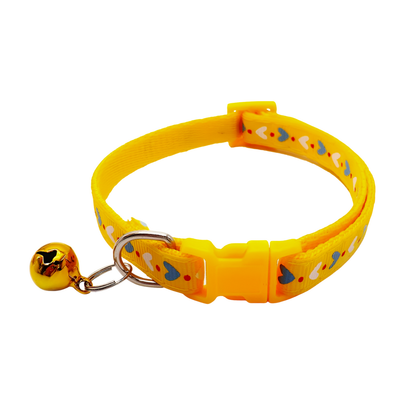 Cat Collar - Colorful Cartoon Print with Bell | Adjustable Nylon