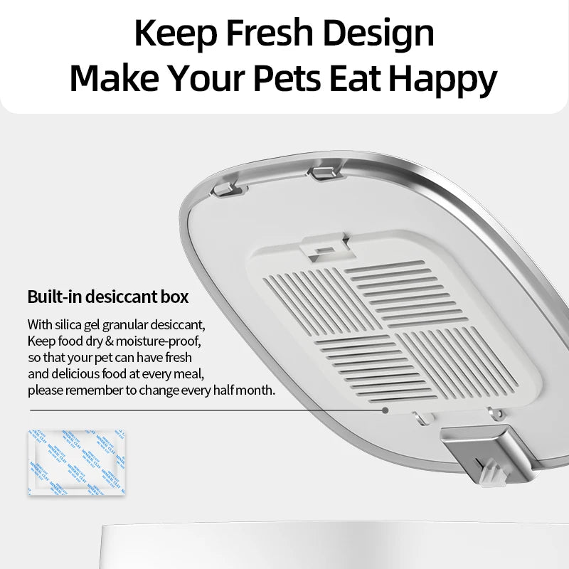 Automatic Remote Cat Feeder Food Kibble Dispenser