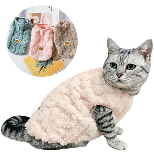 Soft Cozy Pet Clothes Autumn Winter Warm Fleece Sweatshirt For Cats Or Dogs