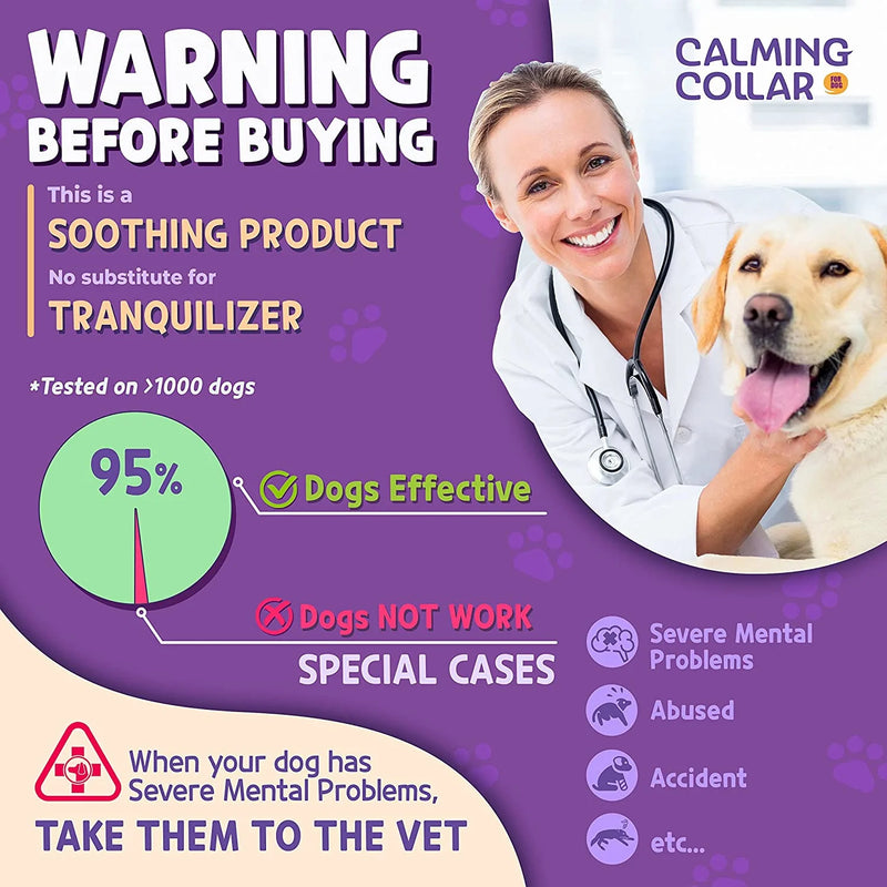 Pet Calm Collar - Adjustable Soothe for Cats & Dogs | Relieves Anxiety & Restlessness