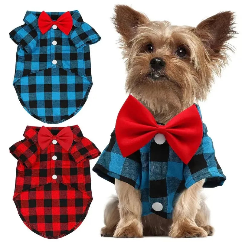 Dress Shirt and Bow Tie - Elegant Pet Outfit | Birthday Party, All Seasons | Small to 4XL Sizes