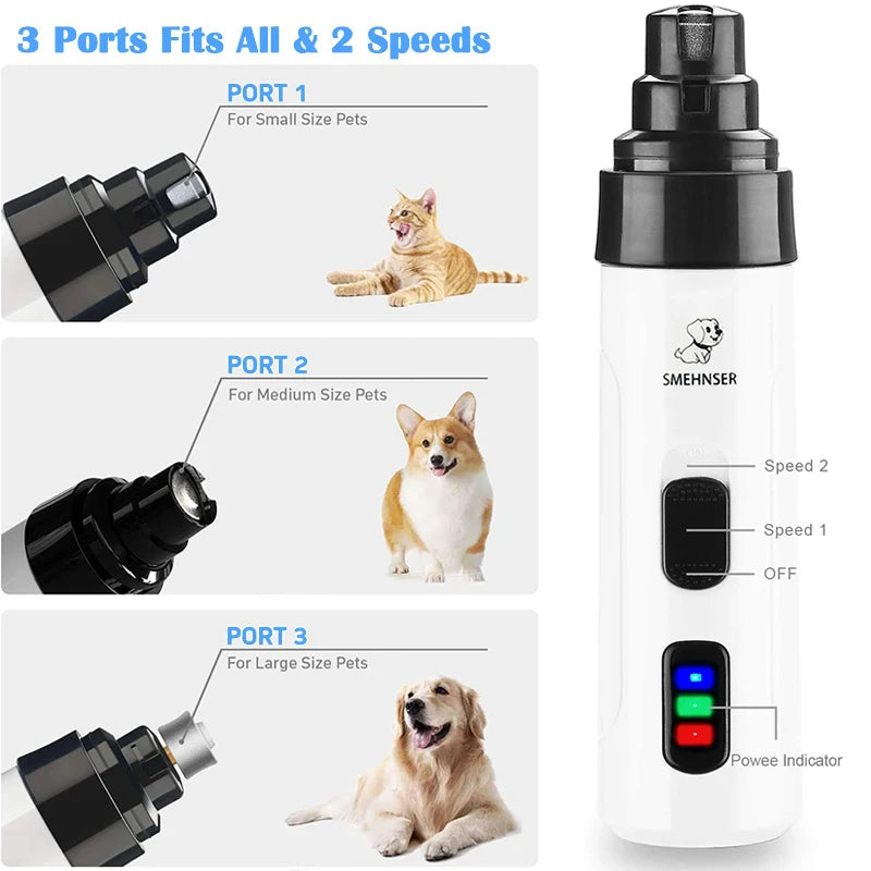 Painless USB Charging Dog Nail Grinders