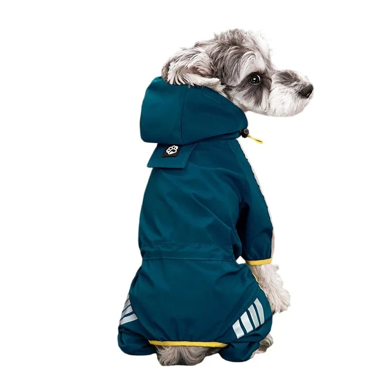 Dog Raincoat - Reflective Waterproof Jumpsuit for Small & Medium Dogs